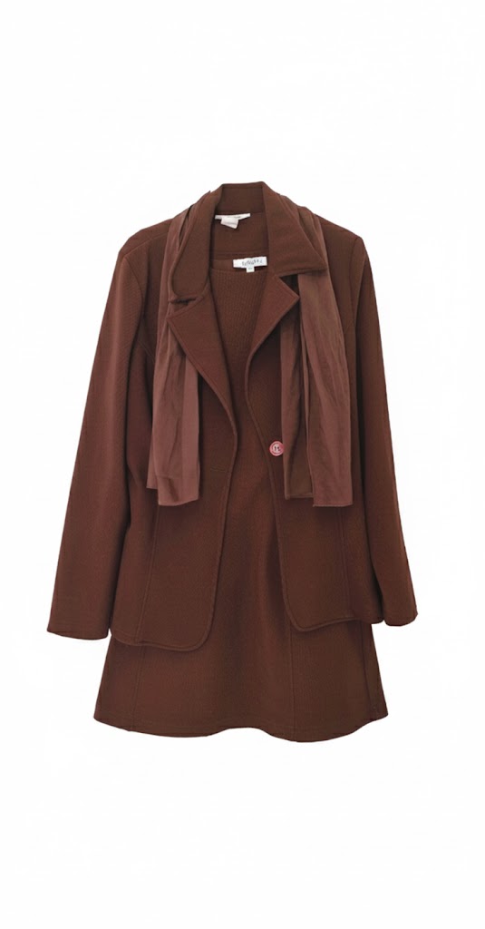 90s Vintage Rampage 3-Piece Ensemble: Dress, Coat & Matching Scarf